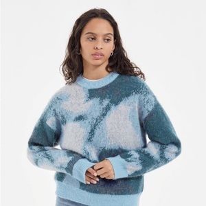 The Kooples Blue Round neck jacquard wool blend sweater Women’s Size 6